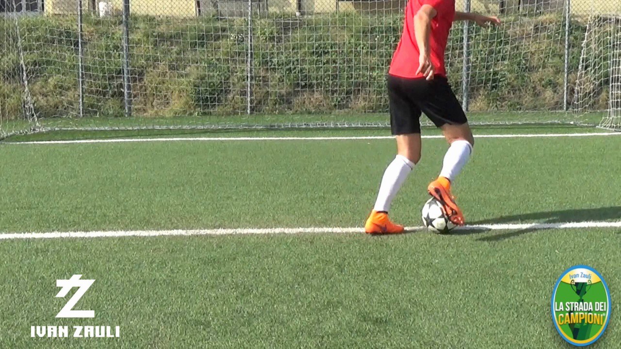 BALL MASTERY: Outside touch, sole stop, right and left step over
